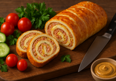 Сверните рулет из натертых сосисок — необычная вкуснятина за 15 минут!