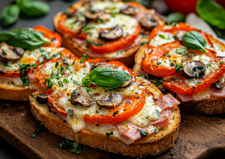 Запечённые тосты с овощами и сыром — аромат на всю кухню!