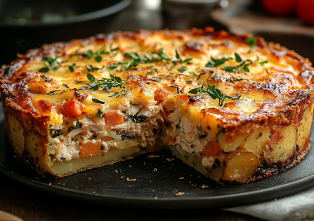 Киш с курицей — максимум вкуса и никакой муки