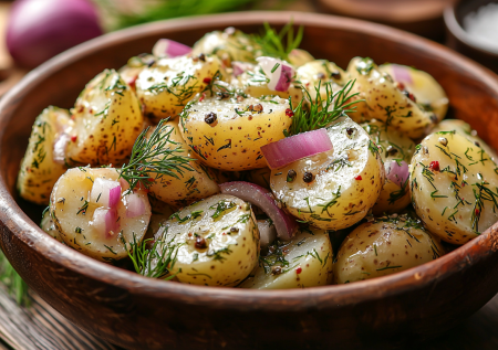 Самая ходовая дачная закуска: салат из молодой картошки с укропом! Вкуснота