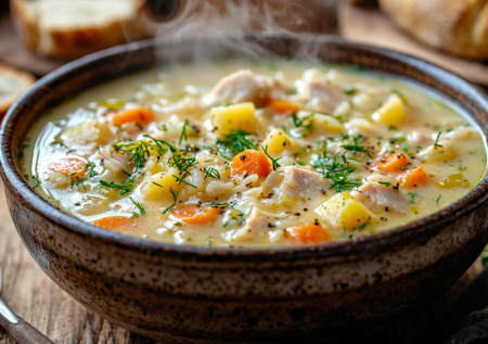 Сливочный рисовый суп с индейкой и сыром! Простой, но добавки попросят все