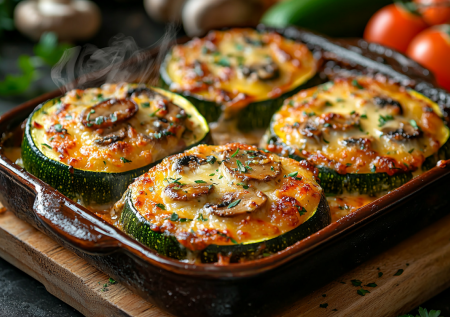 Кабачковые стейки с фаршем, грибами и сыром! Это невероятно вкусно