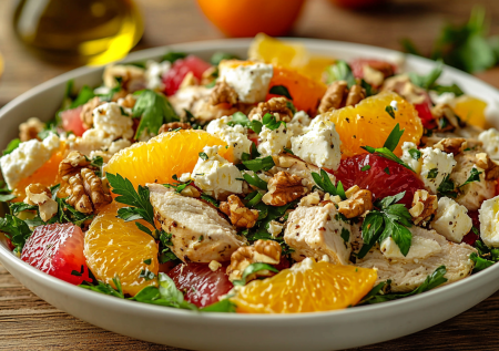 Куриный салат с цитрусовыми нотками — неожиданно вкусный дуэт для салата