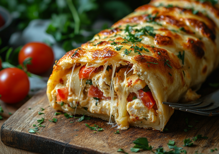 Чесночный куриный рулет — суперзакуска! Хоть к пиву и вину, хоть к супу