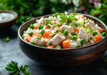 Салат «Летний» с курицей, рисом и овощами! Вкусный рецепт для похудения