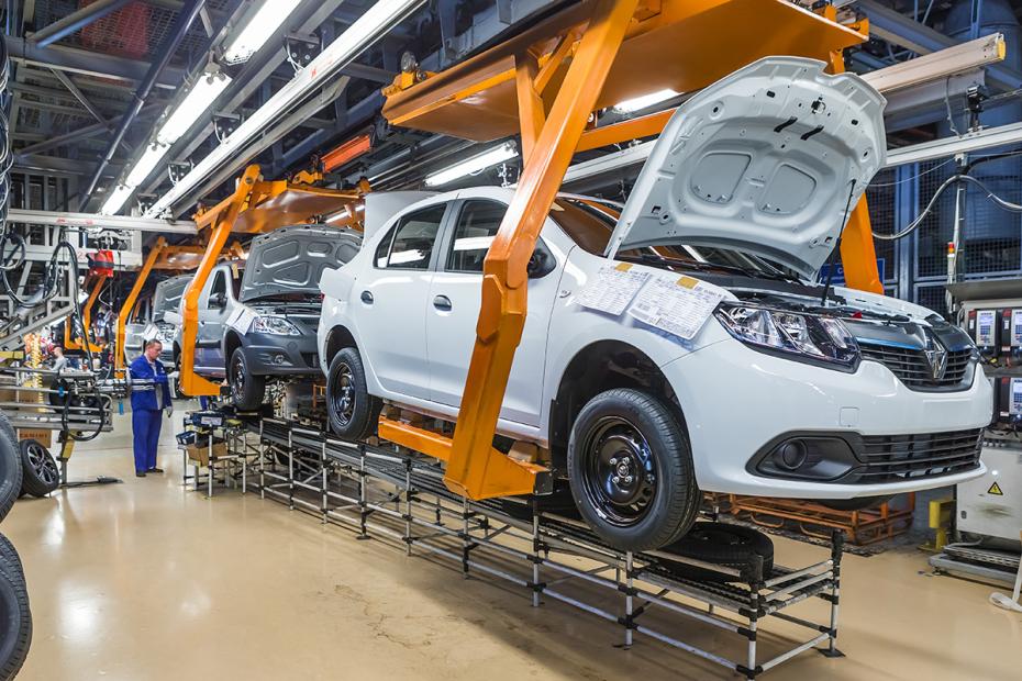 Линия сборки автомобилей Lada на АвтоВАЗе в Тольятти