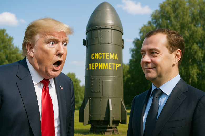 Дональд Трамп и Дмитрий Медведев в представлении ИИ