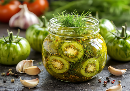 Квашеные зеленые помидоры: обалденная вкуснятина в банках по-деревенски