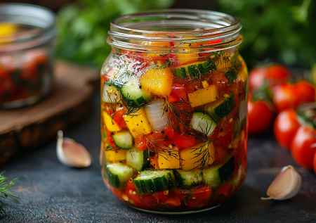 Салат из огурцов и перца в банках: хрустящая вкуснятина на зиму