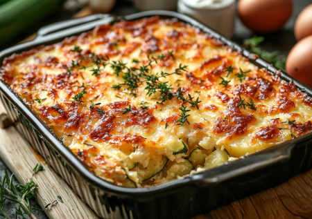 Запеканка из тертых кабачков со сметаной по-белорусски! Вкуснятина на ужин