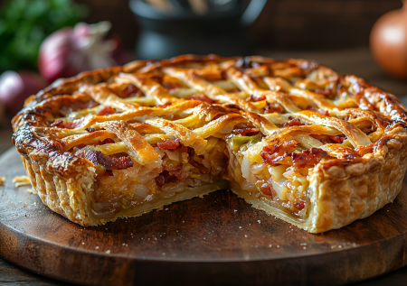 Капустный пирог с беконом на сметанном тесте! Обалденно вкусный и простой