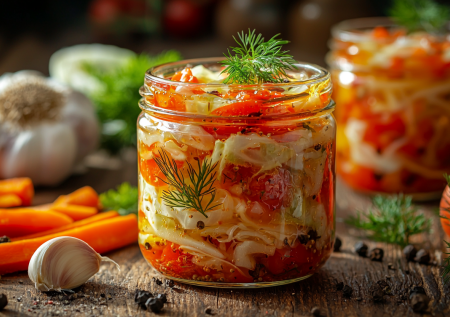 Ароматная закуска из капусты и помидоров на зиму! Вкус лета в каждой банке