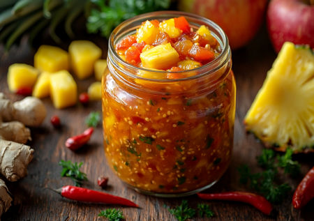 Очень странно, но вкусно: рецепт аджики с ананасом и имбирем