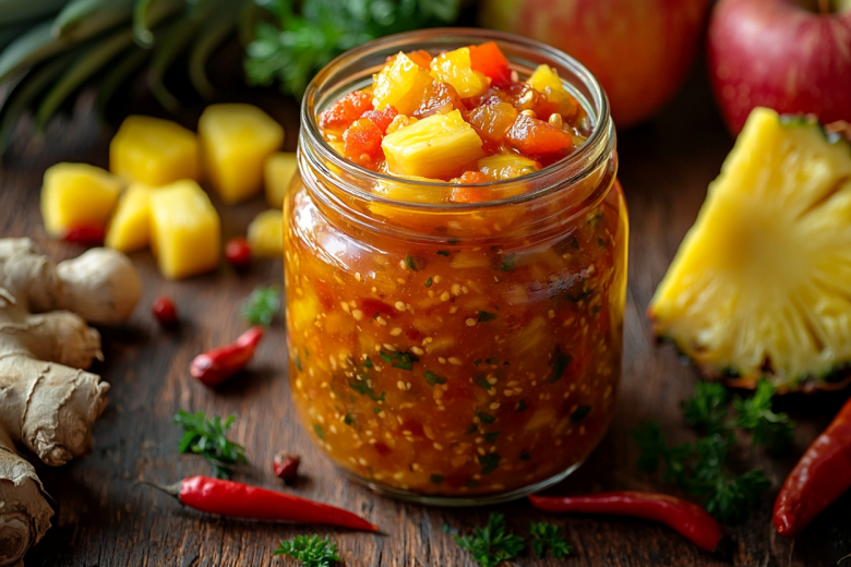 Очень странно, но вкусно: рецепт аджики с ананасом и имбирем