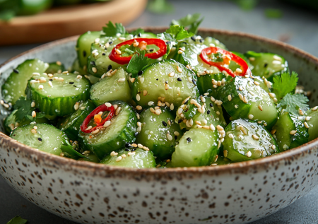 Самый вкусный рецепт битых огурцов — остренько, свежо, почти без готовки