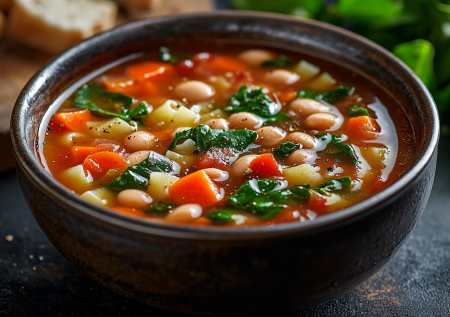 Минестроне за 20 минут! Вкуснейший итальянский суп с фасолью и макаронами