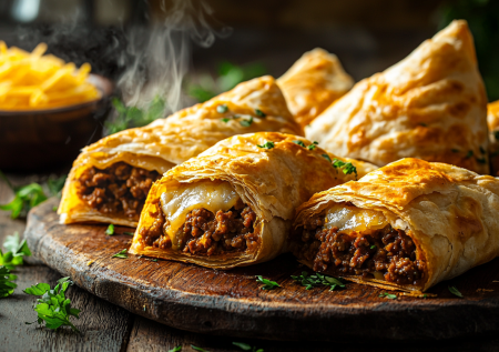 Конусы из лаваша с фаршем и сыром! Хрустящая закуска, которая покорит всех