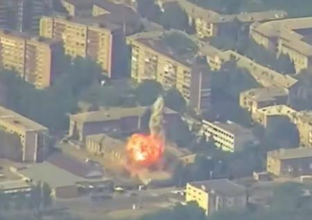 Момент удара «Герани» по ТЦК в Дружковке попал на видео