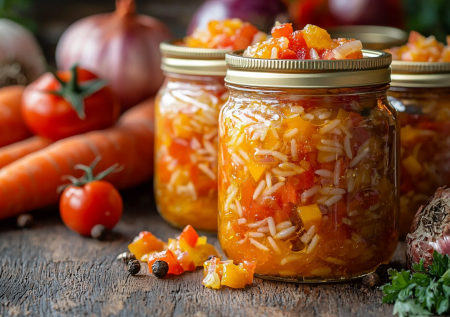 Рисовая закуска с овощами на зиму! Любимая у семьи — улетает на ура