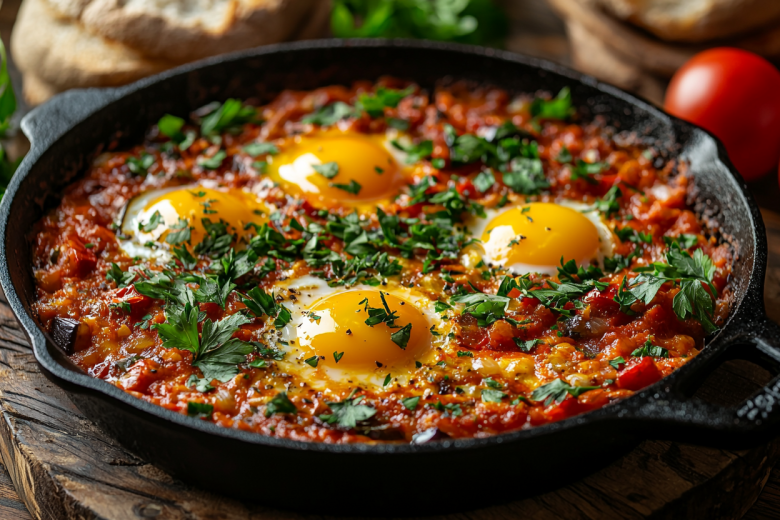 Простой рецепт шакшуки — вкусной восточной яичницы с томатами