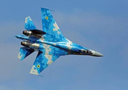 В Запорожье рухнул истребитель Су-27