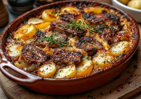 Капуста с картошкой и копчеными ребрышками! Вкусное блюдо из духовки
