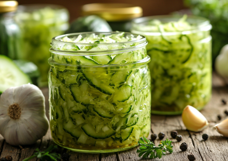 Хрустящие тертые огурчики с ароматом чеснока! Идеально к мясу и на хлеб