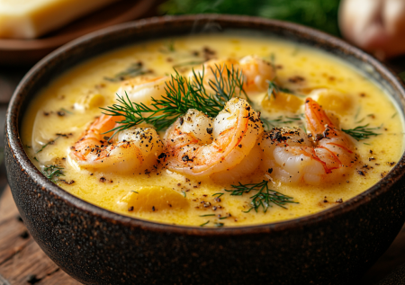 Сырный суп с креветками — вкуснятина за 30 минут! Всего 4 ингредиента