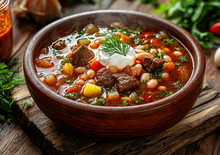 Щи с фасолью, квашеной капустой и говядиной! Густые и наваристые