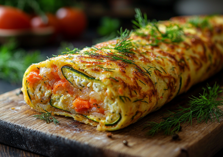 Улетный рулет из кабачков! Вкуснятина с чесночно-помидорной начинкой