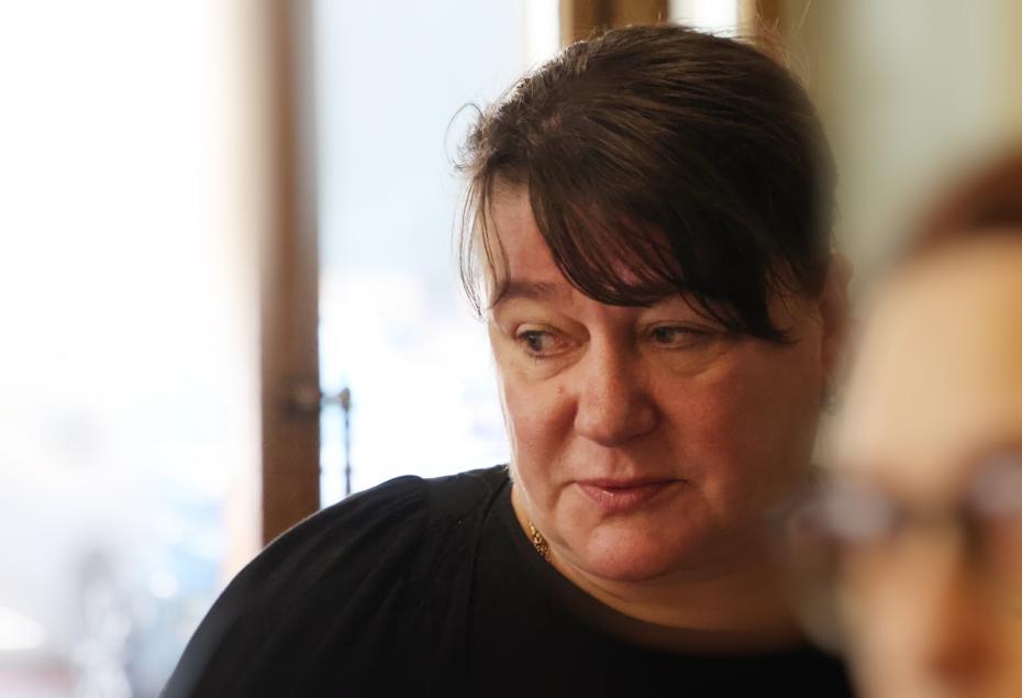 Актриса Анастасия Мельникова на церемонии прощания с актером Иваном Краско