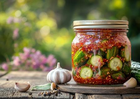 Огурцы с кетчупом чили — сладко, остро и очень вкусно