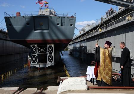 В Петербурге спустили на воду новейший фрегат «Адмирал Амелько»