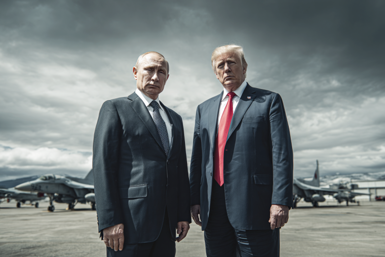 Владимир Путин и Дональд Трамп в представлении ИИ