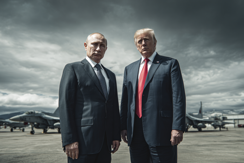 Владимир Путин и Дональд Трамп в представлении ИИ