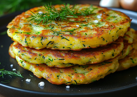 Без муки и тонны масла! Оладьи из молодого кабачка с чесночком и сыром!