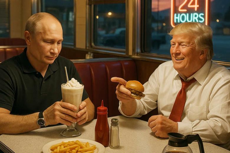 Владимир Путин и Дональд Трамп в представлении ИИ