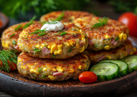Яичные котлеты с зеленью и ветчиной! Вкуснее любых оладий и пирожков