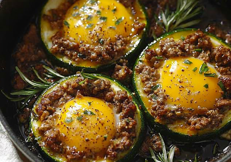Завтрак за 10 минут! Кабачковые «солнышки» с фаршем — очень просто и вкусно