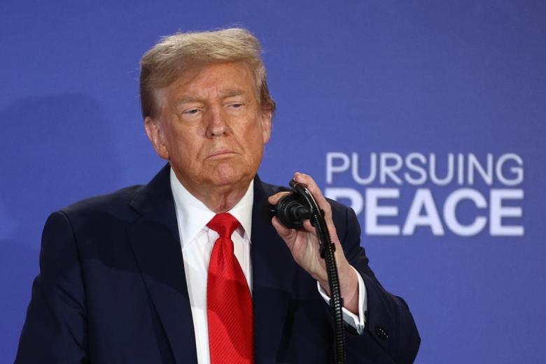 Дональд Трамп на пресс-конференции по итогам переговоров с президентом РФ Владимиром Путиным на Аляске