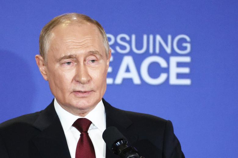 Владимир Путин на пресс-конференции по итогам переговоров с президентом США Дональдом Трампом на Аляске