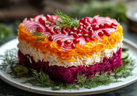 Праздничный салат «Сердце»! Украшение стола из простых продуктов