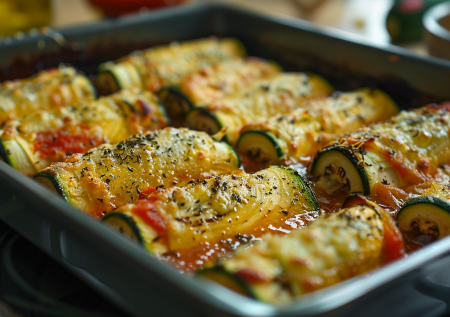 Вкуснее запеканки! Рулетики из кабачков с куриным фаршем и сыром за полчаса
