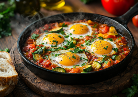 Шакшука с кабачком — супервкусно! Некалорийная яичница на завтрак или ужин