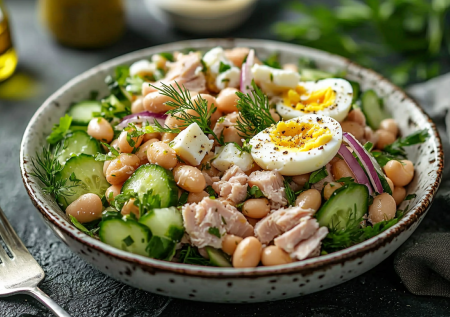 Салат с фасолью и тунцом! Вкусная бомба для похудения — насытит надолго
