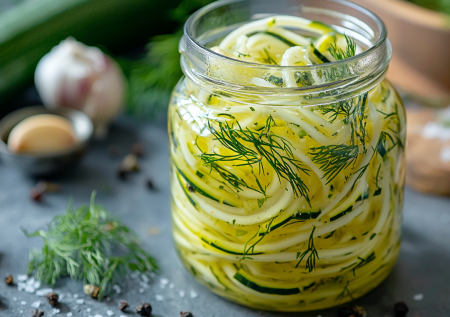 Готовлю их к любому застолью: кабачки-спагетти медовые с укропом и чесноком