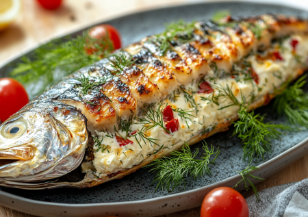 Праздничное блюдо из бюджетной рыбы: фаршированная скумбрия