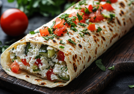 Завернула в лаваш и вкуснятина готова! Кабачковый ролл с творогом и томатом