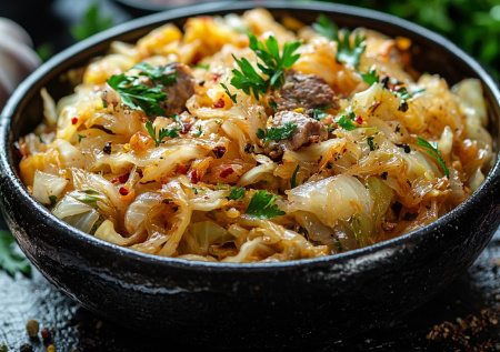 Готовим бигос: тушеная капуста с мясом по-польски — очень вкусно и ароматно