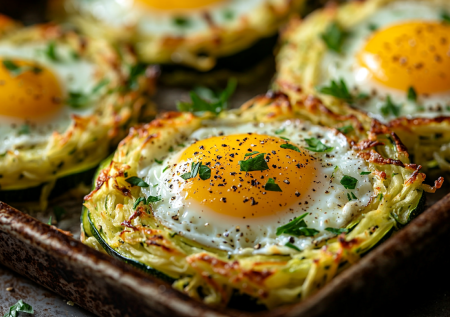 Кабачковые гнёзда с сыром и яйцом! Завтрак или перекус из 4 ингердиентов